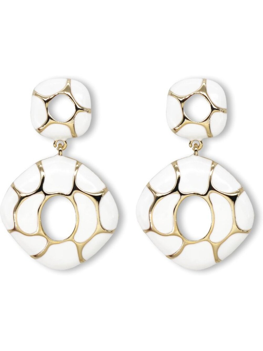 Sparkly Black & White Geometric Dangle Earrings for Women - Statement Jewelry
